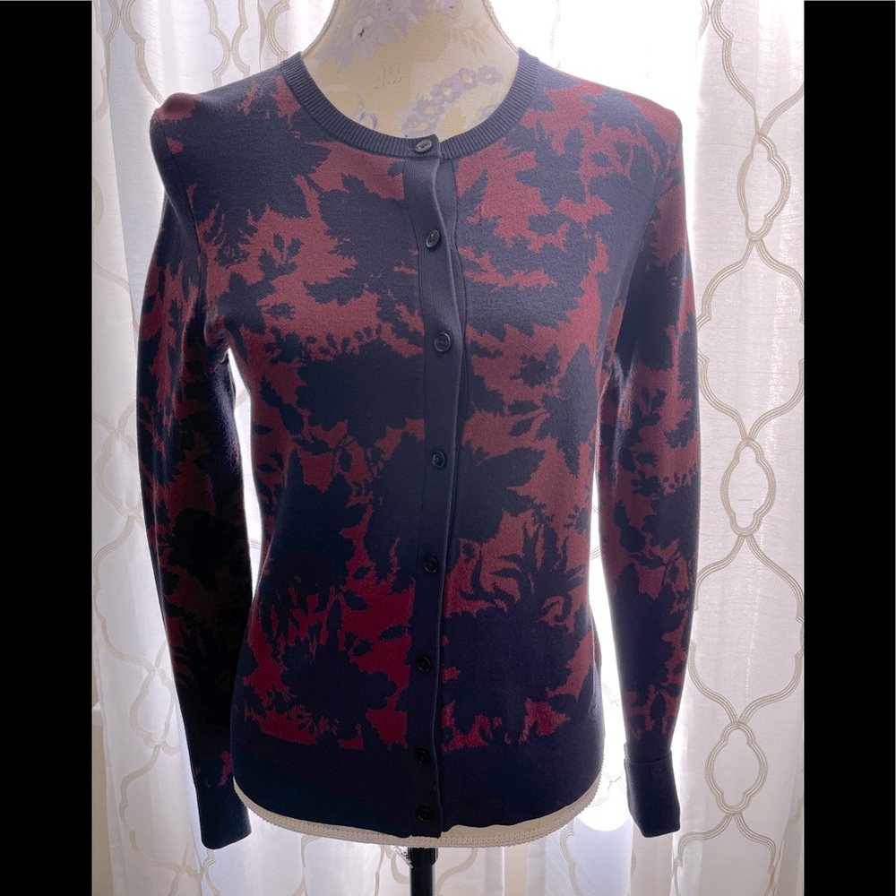 Ann Taylor floral seasonless yarn ann cardigan